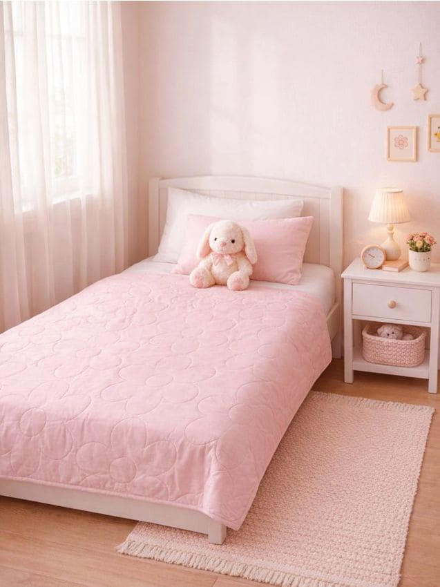 Sinsay - Cuvertură matlasată pentru pat cu model floral - roz-pastel