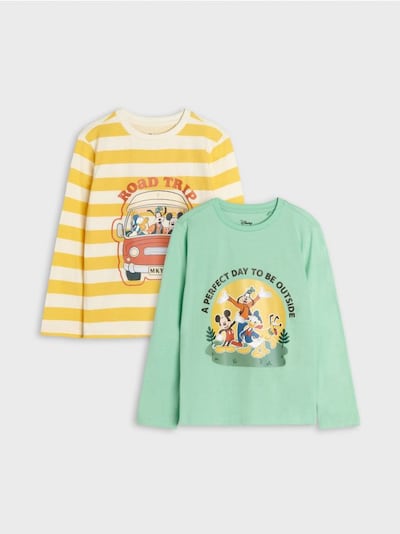 Set de 2 tricouri cu Disney și mânecă lungă