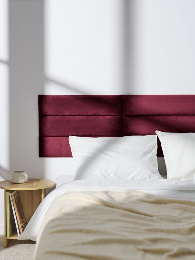 Sinsay - Čalúnený panel s zamatovým povrchom - bordová