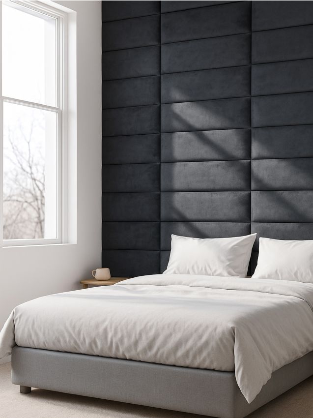 Sinsay - Čalúnený panel s zamatovým povrchom - tmavosivá