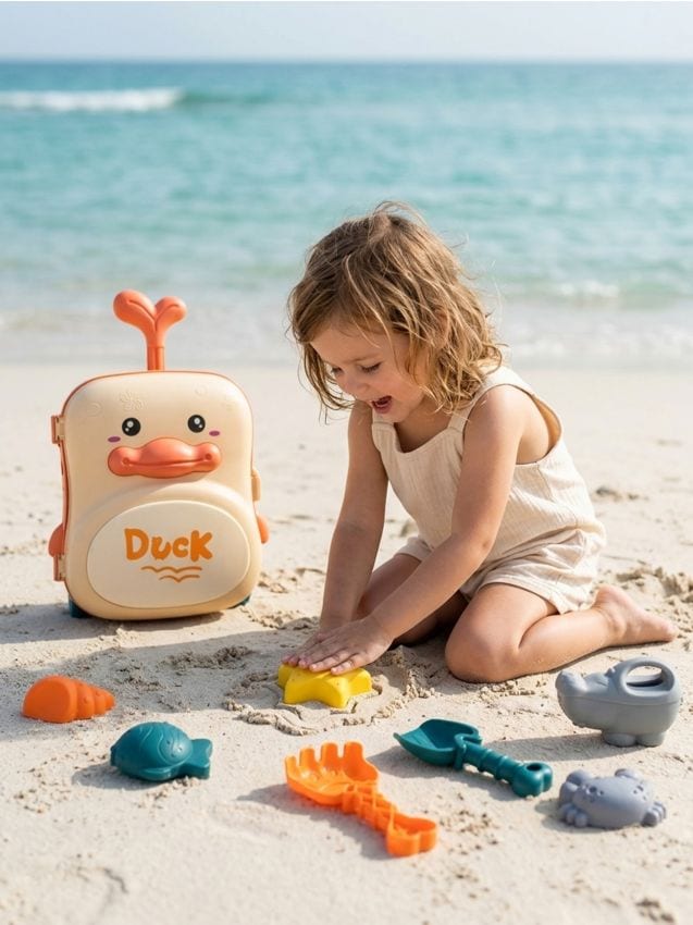Sinsay - Set de jucării de plajă cu valiză - portocaliu