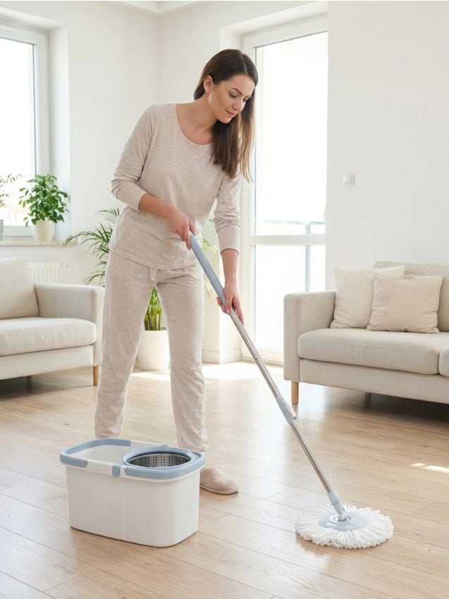 Sinsay - Mop cu găleată - gri deschis