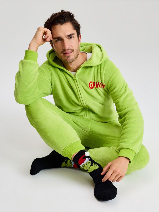 Sinsay - Șosete lungi cu motiv de Crăciun 2 bucăți Grinch - multicolor