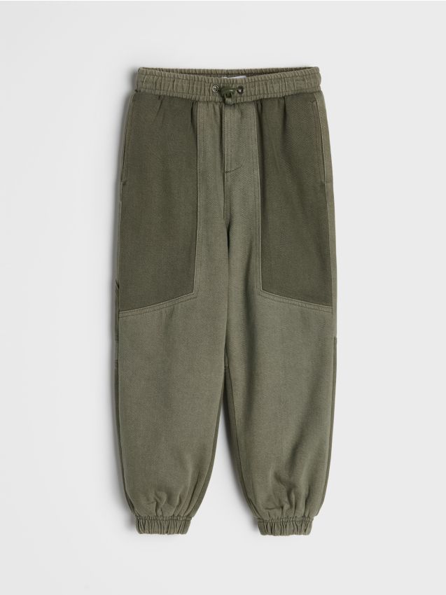 Sinsay - Blugi jogger loose din bumbac - verde