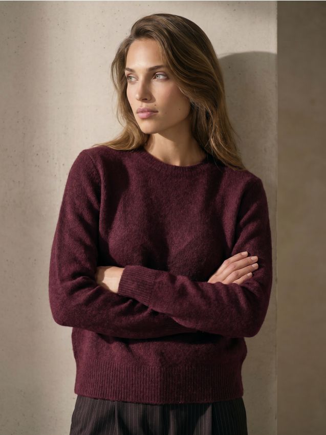 Sinsay - Pulover chunky cu amestec de lână - violet-orhidee