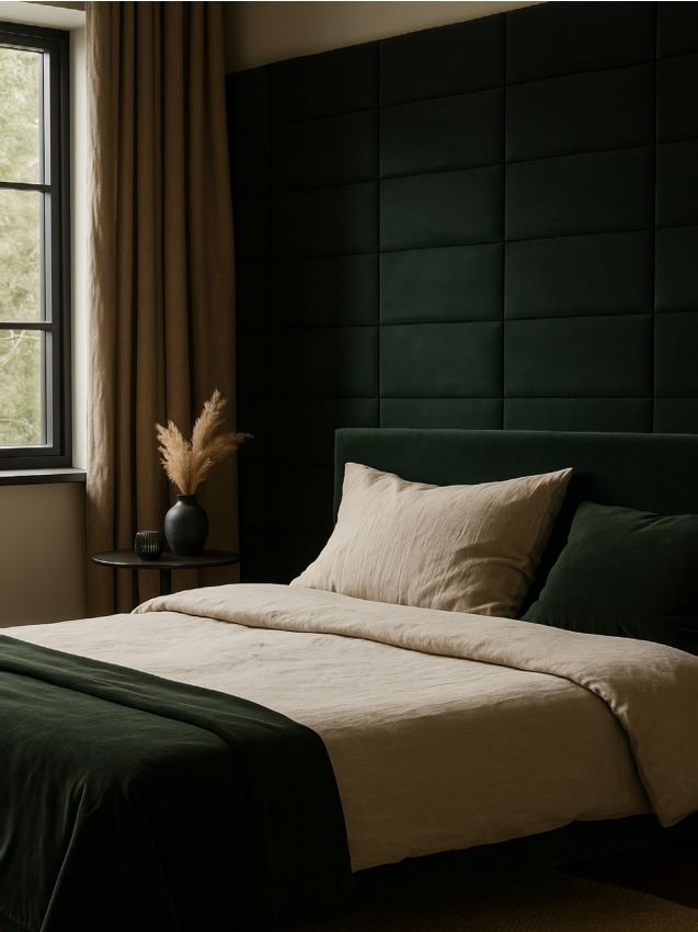 Sinsay - Panou tapițat cu finisaj din velur - verde-închis