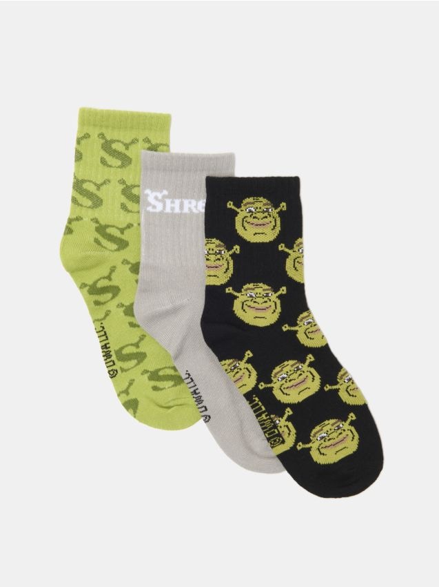 Sinsay - Čarape s pamukom, pakiranje od 3 para Shrek