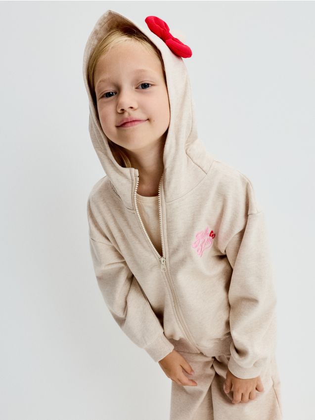 Sinsay - Hanorac cu bumbac Hello Kitty - nude