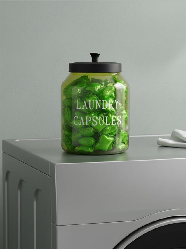 Sinsay - Recipient din sticlă cu capac pentru tablete de spălat - verde-pal
