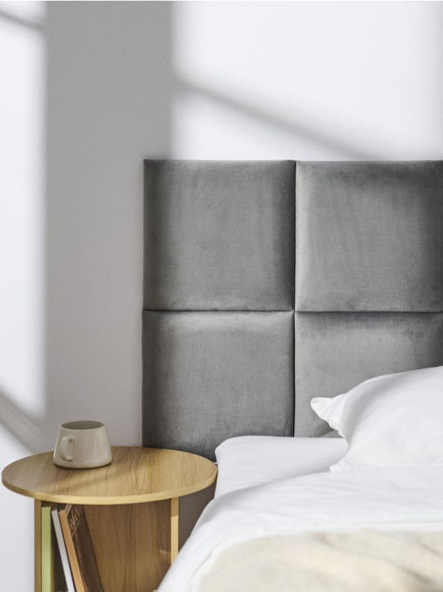 Sinsay - Čalúnený panel s zamatovým povrchom - svetlošedá