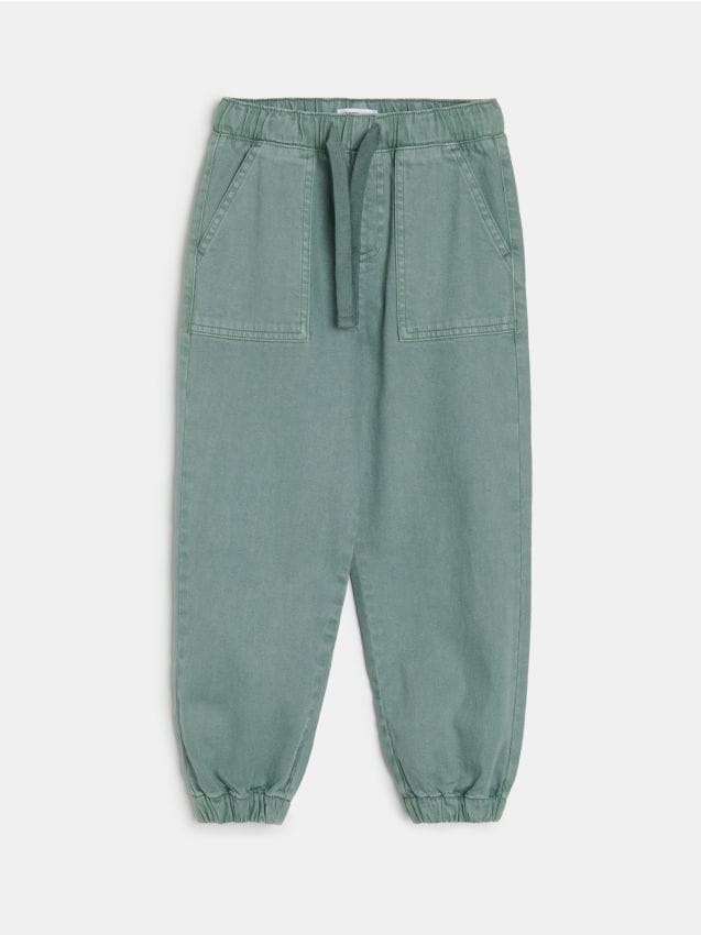 Sinsay - Blugi jogger cu efect spălat - verde