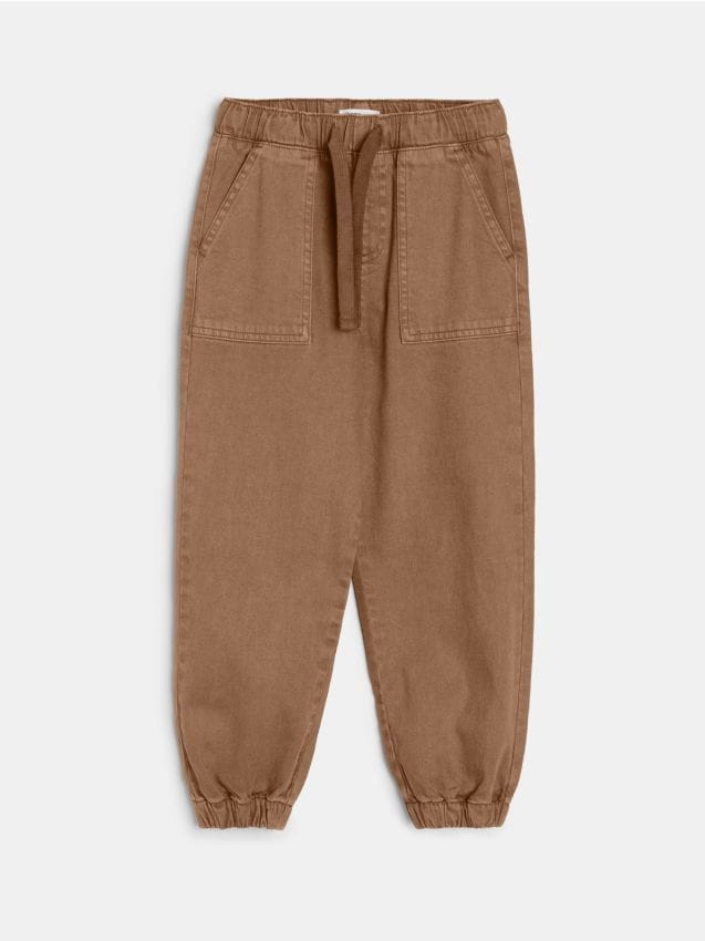 Sinsay - Blugi jogger cu efect spălat - maro