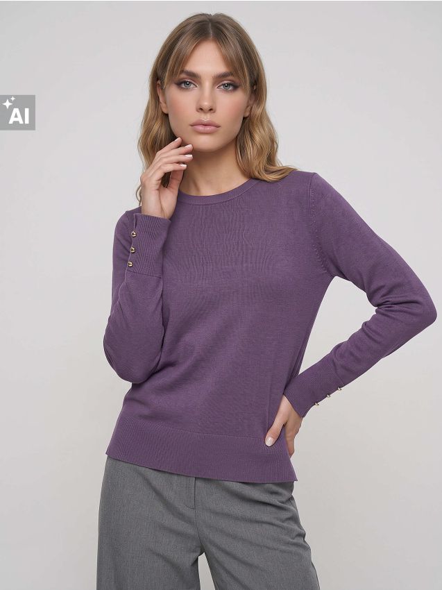 Sinsay - Pulover mulat, din material majoritar viscoză - violet-închis