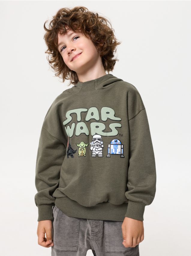 Sinsay - Hanorac cu glugă cu imprimeu Star Wars - gri-închis