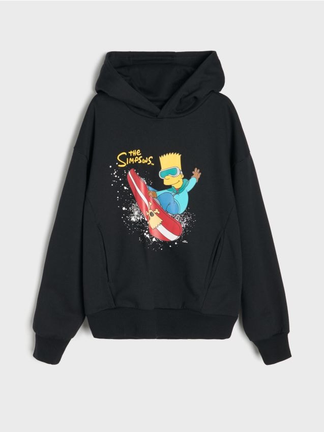Sinsay - Hanorac cu imprimeu The Simpsons - negru