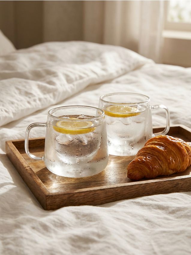 Sinsay - Căni de sticlă cu fund dublu 2 pack - clear
