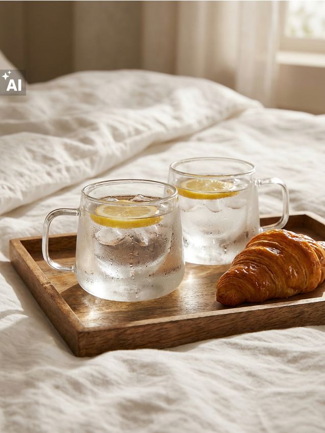 Sinsay - Căni de sticlă cu fund dublu 2 pack - clear