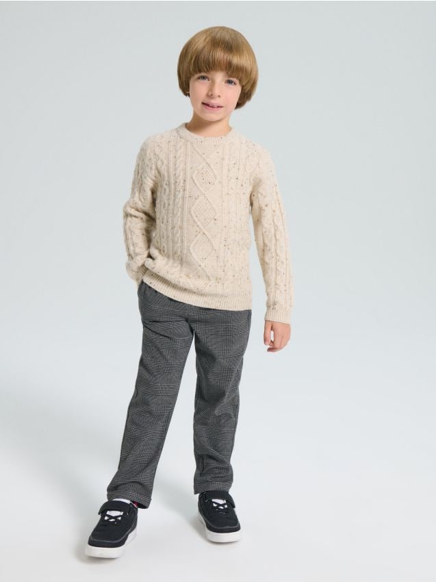 Sinsay - Pantaloni pull-on cu amestec de viscoză - gri-închis