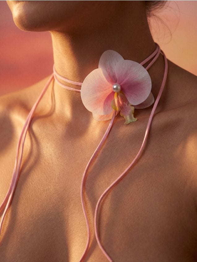 Sinsay - Colier textil legat cu floare - multicolor