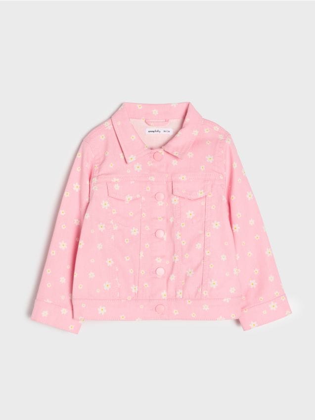 Sinsay - Kurtka jeansowa ze wzorem w kwiaty - różowy