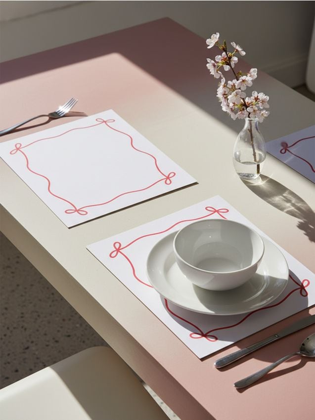 Sinsay - Suporturi de masă cu margine decorativă 2 pack - roz-aprins