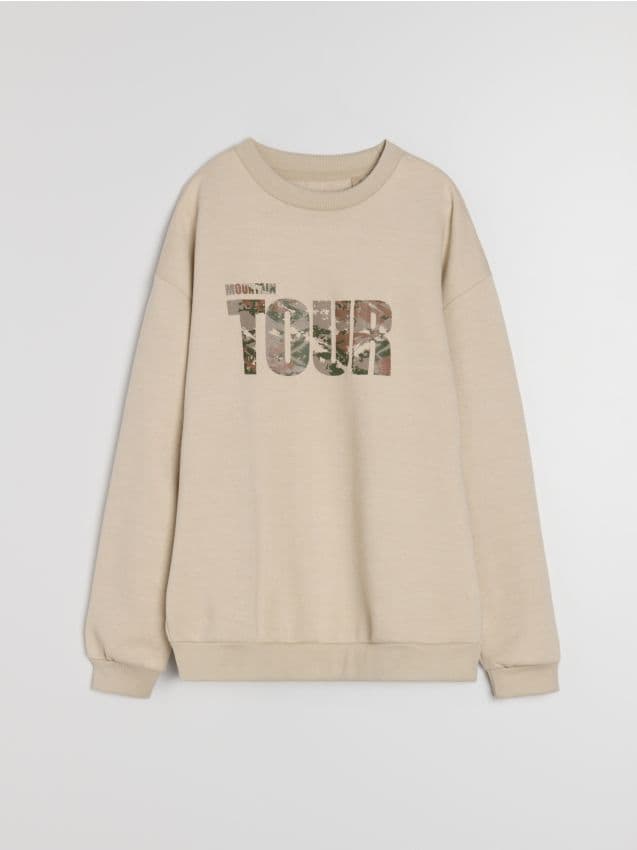 Sinsay - Mikina s okrúhlym výstrihom - béžová