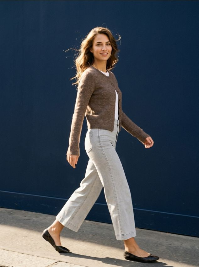 Sinsay - Blugi culotte - gri deschis