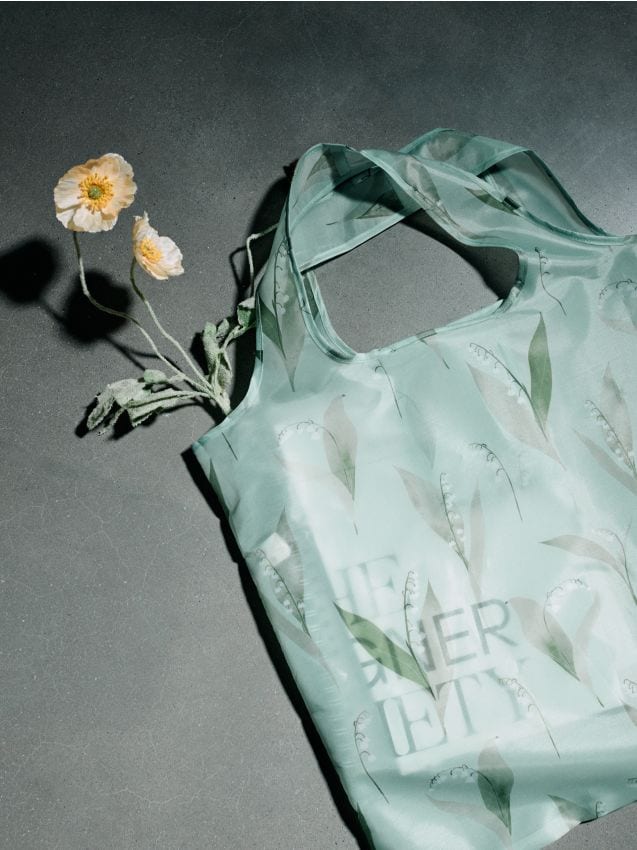 Sinsay - Geantă de cumpărături cu imprimeu - verde-pal