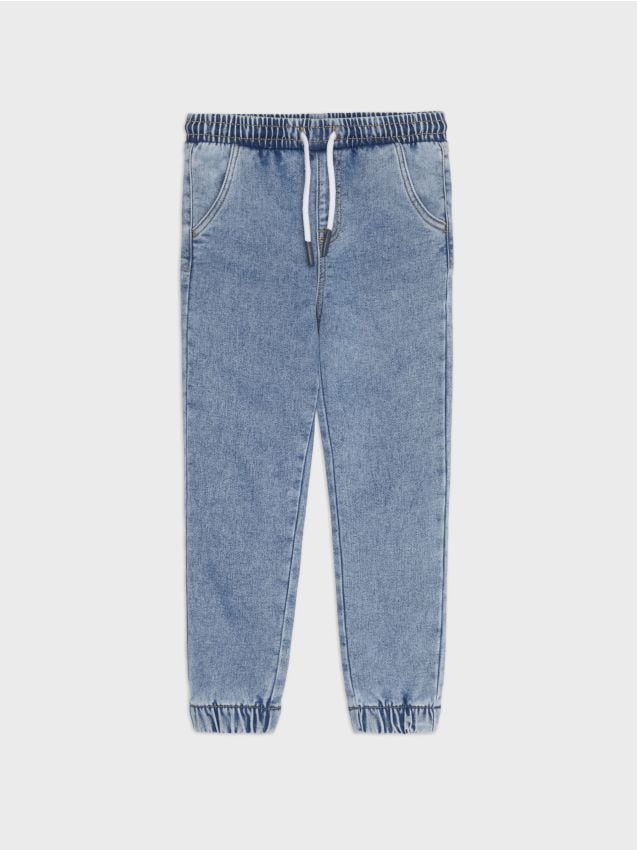 Sinsay - Blugi jogger slim cu viscoză - albastru