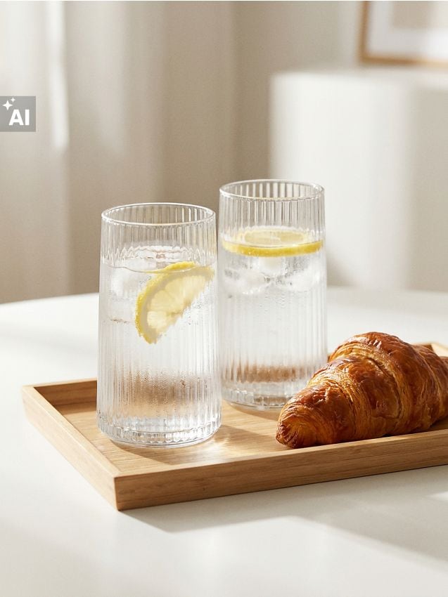 Sinsay - Pahare striate, 2 bucăți - clear