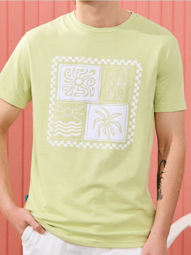 Sinsay - Tricou - verde-pal
