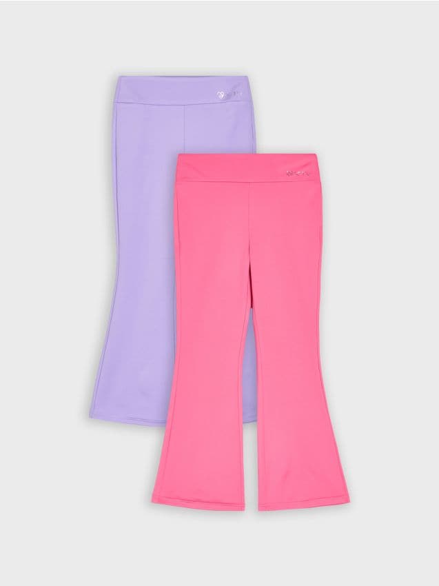 Sinsay - Spodnie flare sportowe 2 pack Active - różowy
