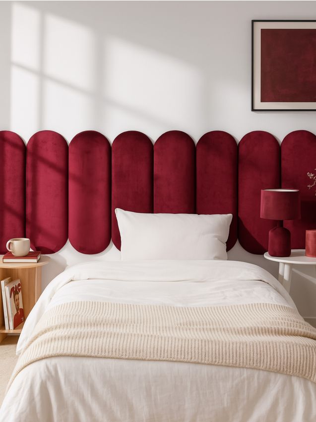 Sinsay - Čalúnený panel s zamatovým povrchom - bordová