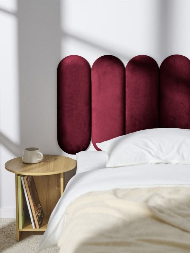 Sinsay - Čalúnený panel s zamatovým povrchom - bordová