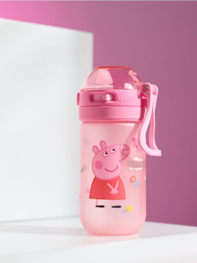 Sinsay - Sticlă de apă cu mâner și pai Peppa Pig - multicolor