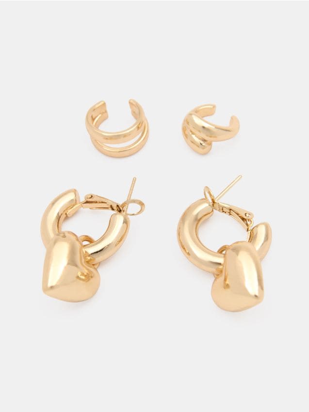 Sinsay - Set de 3 perechi de cercei - auriu