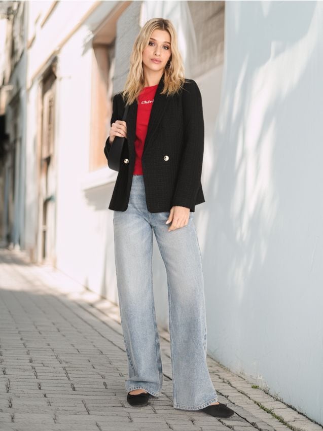 Sinsay - High waist džínsy - tyrkysová
