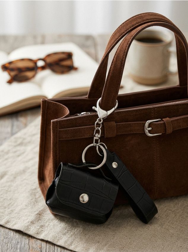 Portachiavi a forma di borsa - nero