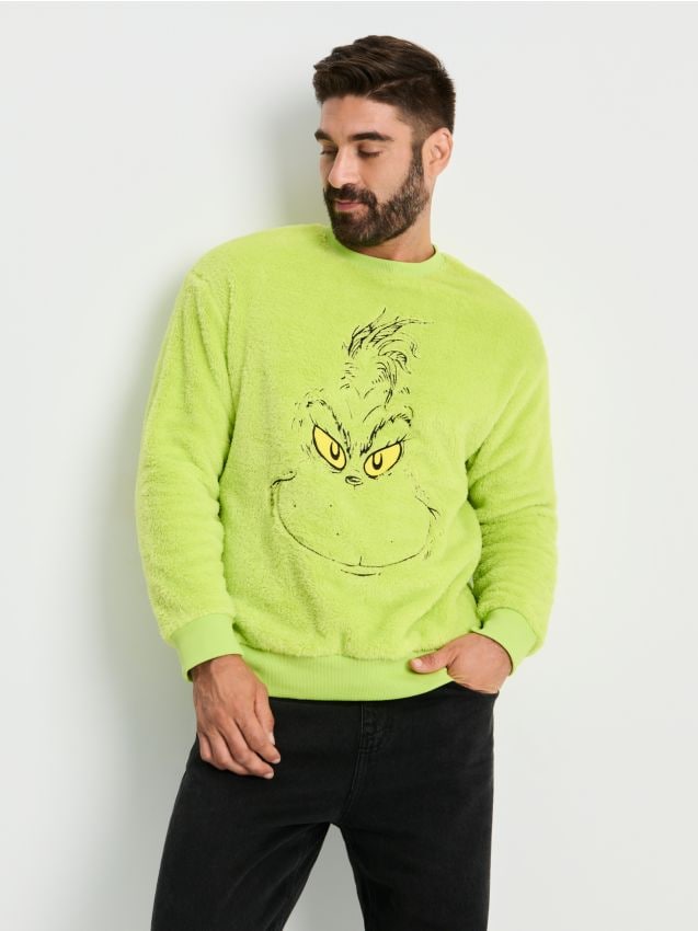 Felpa regular con collo rotondo Grinch - verde