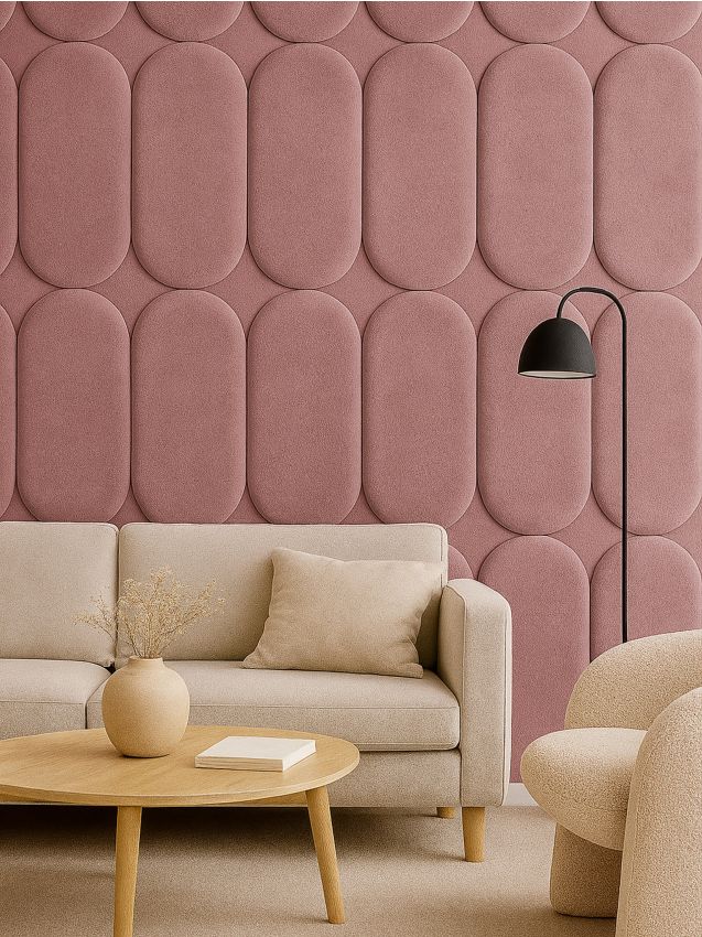 Sinsay - Čalúnený panel s zamatovým povrchom - pastelová ružová