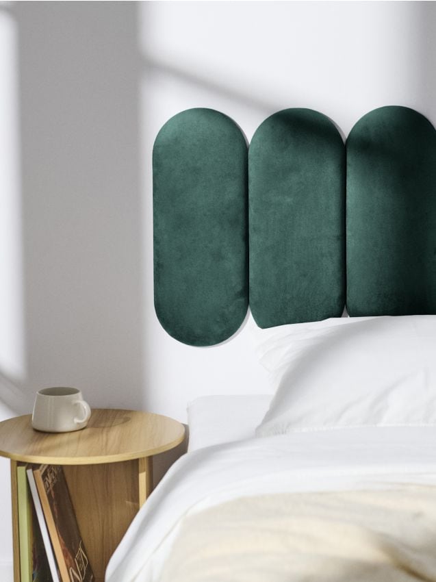 Sinsay - Čalúnený panel s zamatovým povrchom - tmavozelená