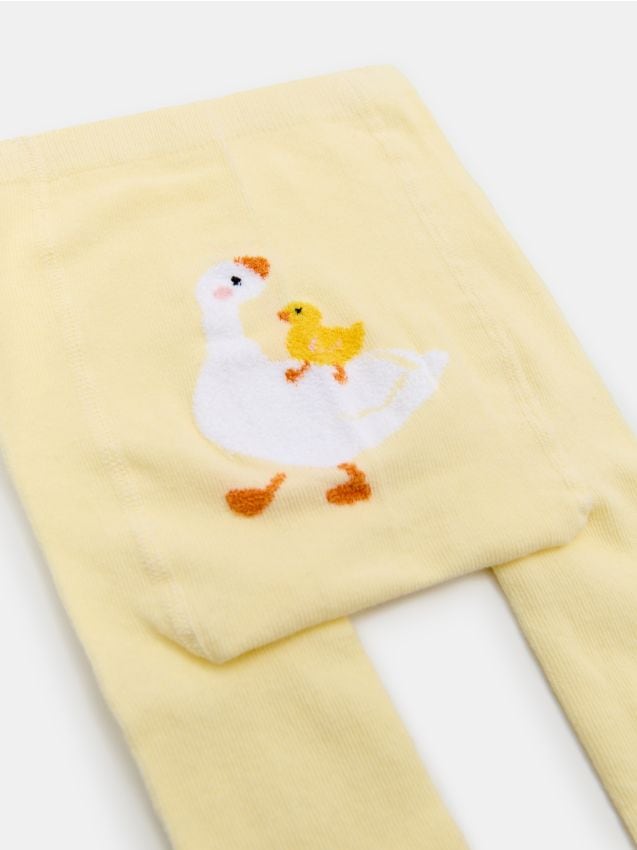 Sinsay - Ciorapi antiderapanți pentru bebeluși cu motiv de gâscă pe spate - galben-deschis