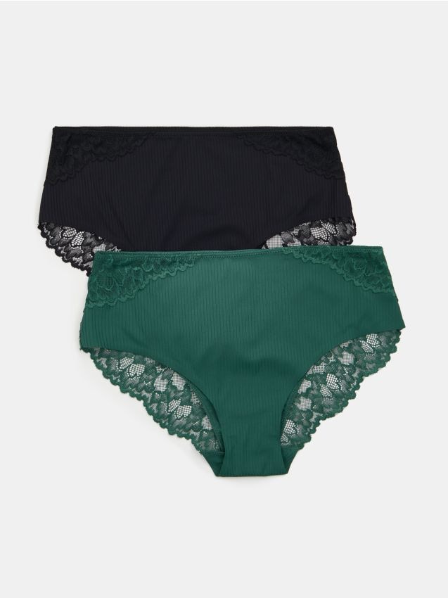 Sinsay - Set de 2 perechi de chiloți hipster cu dantelă - multicolor