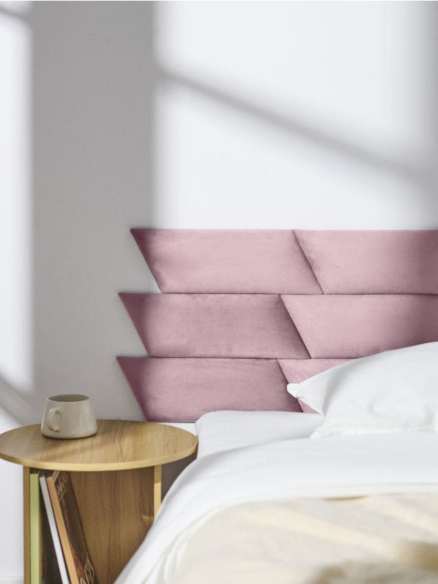Sinsay - Čalúnený panel s zamatovým povrchom - pastelová ružová