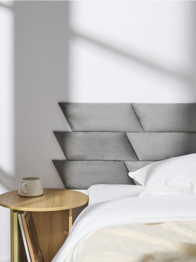 Sinsay - Čalúnený panel s zamatovým povrchom - svetlošedá