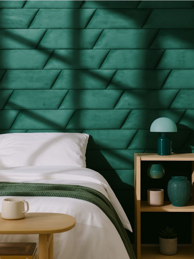 Sinsay - Čalúnený panel s zamatovým povrchom - tmavozelená