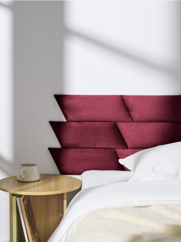 Sinsay - Čalúnený panel s zamatovým povrchom - bordová