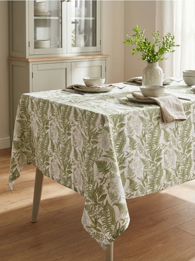 Sinsay - Față de masă cu motiv vegetal - verde-prăfuit