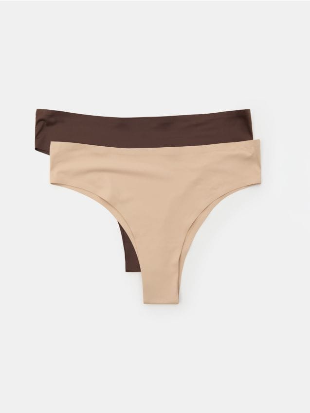Sinsay - Chiloți brazilieni fără cusături 2-pack - multicolor