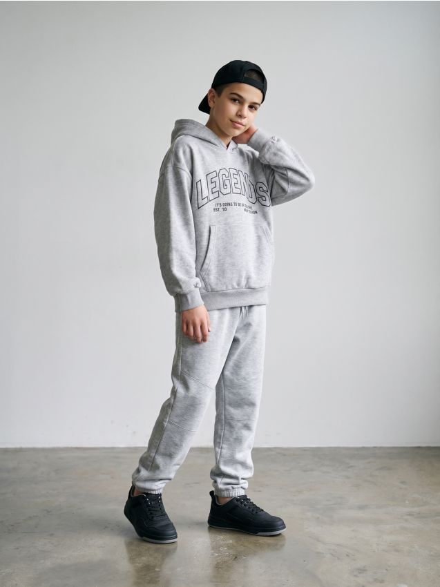 Sinsay - Pantaloni de trening loose jogger - gri-neutru